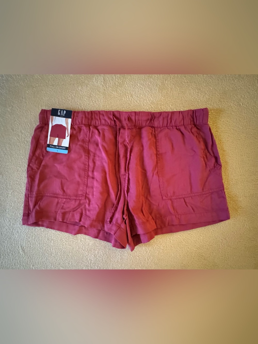 GAP Women's Raspberry Pull-On Linen Blend Athletic Shorts